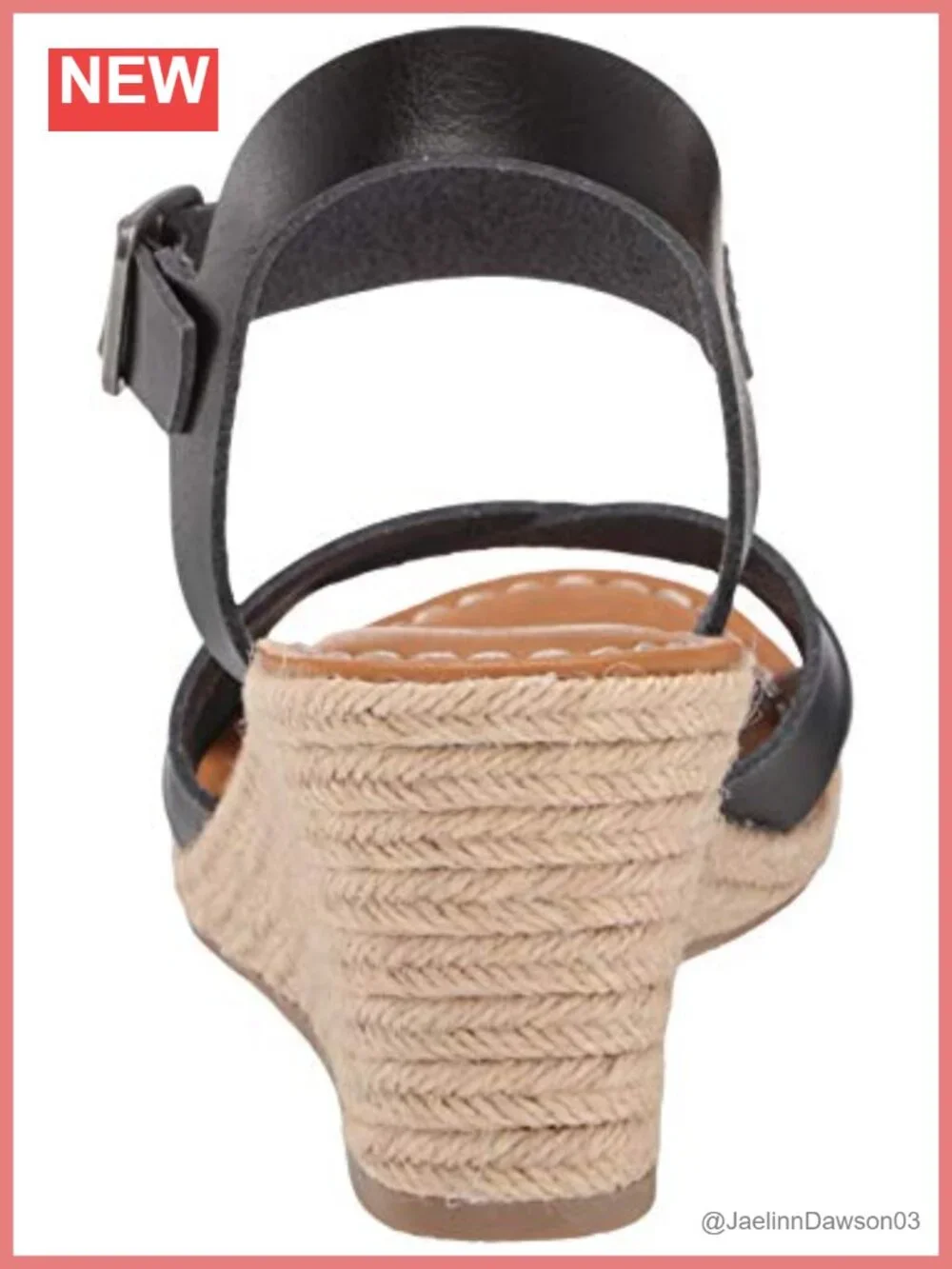Women's Espadrille Wedge Sandal with Adjustable Buckle, Elastic Strap